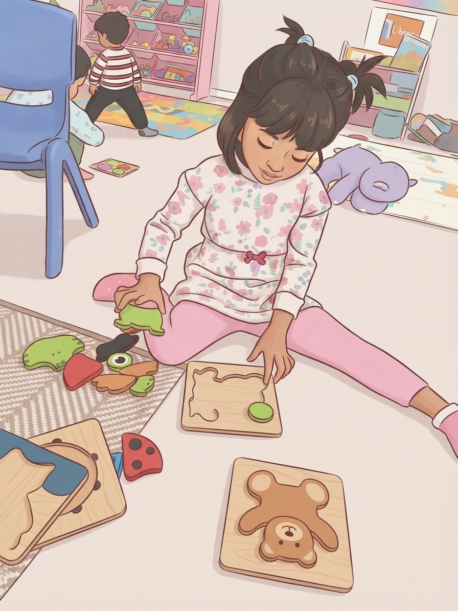 Child building puzzle